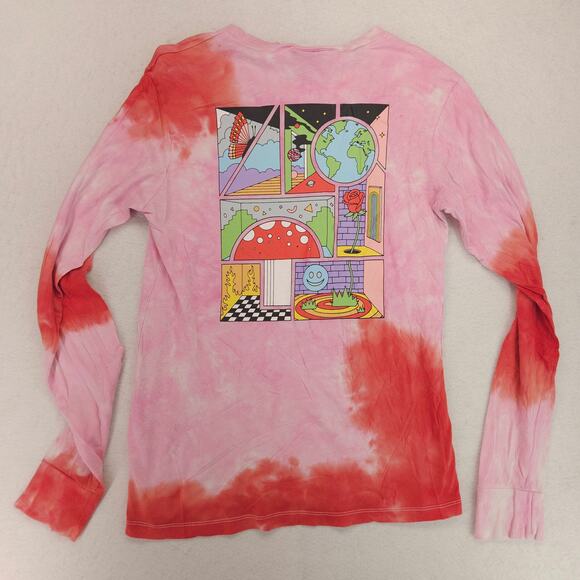 Alab Casual Long Sleeve Crew Neck Graphic T Shirt Womens Size M Red Pink - Picture 9 of 9